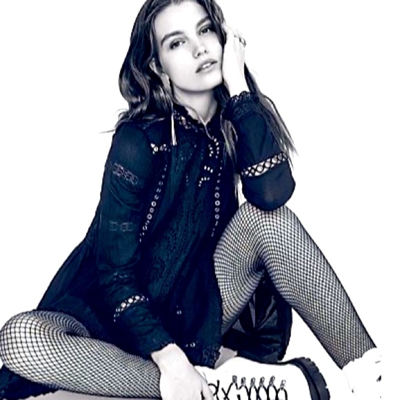 FREE PEOPLE BLACK ALL EYES ON YOU MINI DRESS XS - Picture 2 of 16